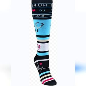 Women's Compression Socks (Nurse Healthcare Black with decor size Small/ Medium